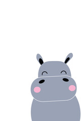 hippo cartoon for childrens background