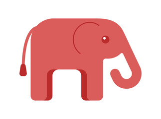 Cute red elephant for USA election. Republican Party symbol. Isolated vector and PNG illustration on transparent background.
