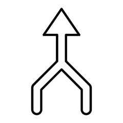 Merge Arrow Thin Line Icon