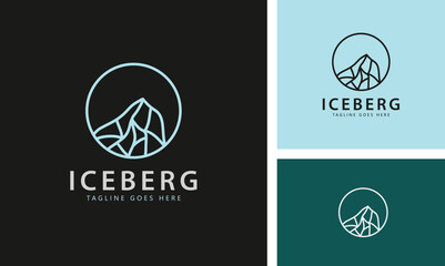 Iceberg logo design template, ice mountain icon design