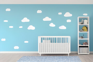 sky blue nursery. generative ai