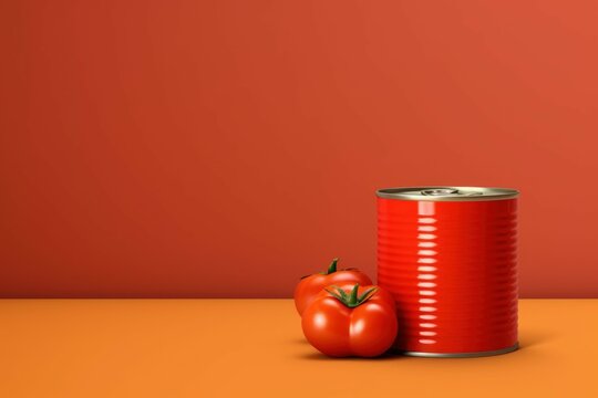 Tomato tin can mockup. Generate Ai