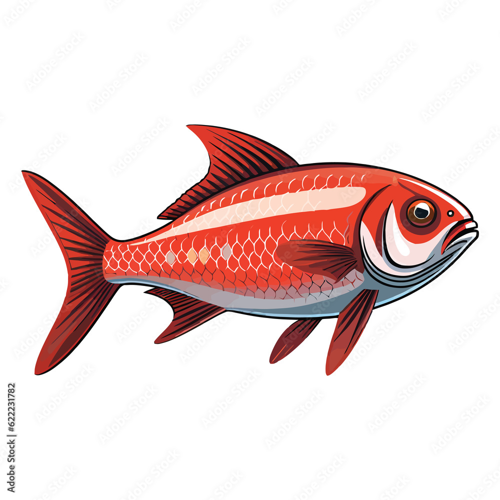 Wall mural dynamic undersea: 2d artwork showcasing the red minor tetra species