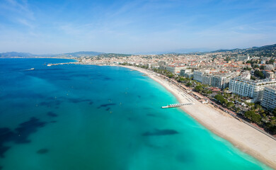 Panorama Cannes and Croisette beach, Cote d'Azur, France, South Europe