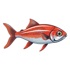 Obraz premium Dynamic Undersea: 2D Artwork Showcasing the Red Minor Tetra Species