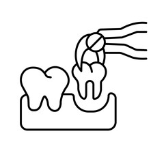 Teeth pulling Vector Icon

