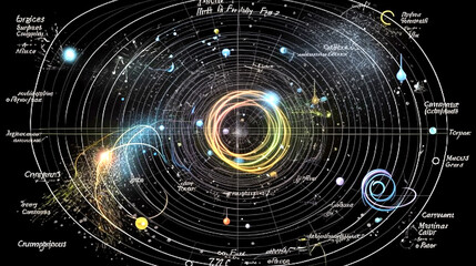 quantum physics science and research of the universe spiral background