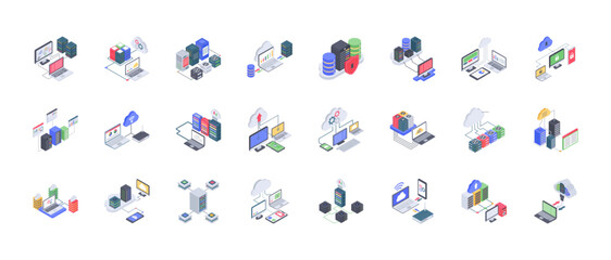 Set of cloud service icon.