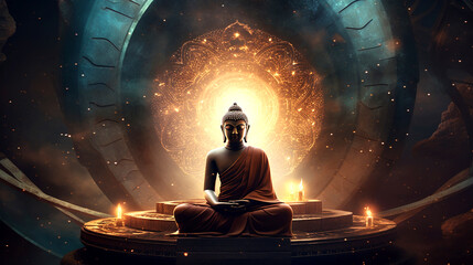 buddha statue in meditative space