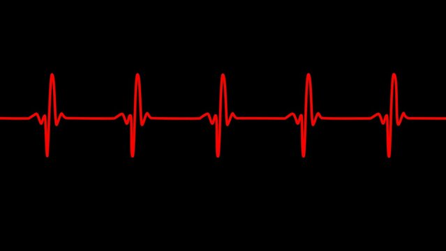 Heartbeat line. Pulse line. Cardiogram ecg. Medical monitoring. alpha channel
