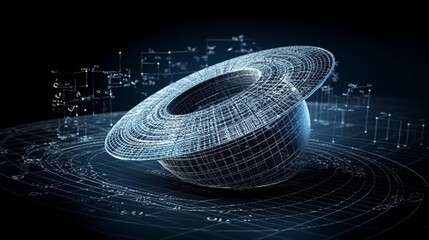 quantum physics science and research of the universe spiral background - obrazy, fototapety, plakaty