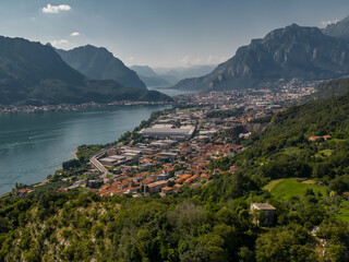 Fototapeta na wymiar Aerial View Italy, Lake Como