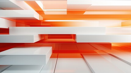 A geometric orange and white background