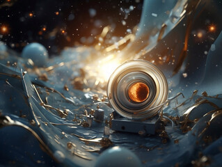Mistic abstract closeup space background AI generated Technology cosmic wallpaper
