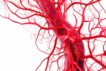 Clean and Clear Vascular System on White Background. Generative AI - obrazy, fototapety, plakaty