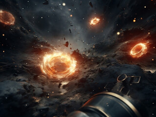 Mistic abstract closeup space background AI generated Technology cosmic wallpaper