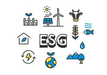 ESG・SDGsのイメージアイコンセット素材