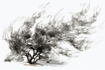 Vortex of Wind on a Pure White Canvas. Generative AI