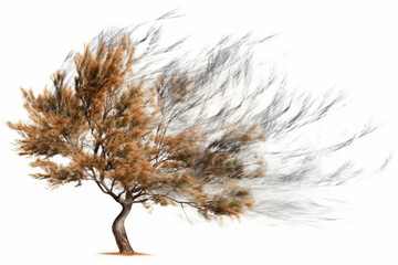 Obraz premium Gusts of Wind Isolated on White. Generative AI