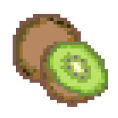 Fototapeta premium Kiwi,fruit,pixel cartoon,cute, vector ,illustration,hand drawn,graphic,cartoon,