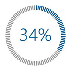 1-100 Percentage Meter for Report Progress, Icon loader Blue Loader Indicator.