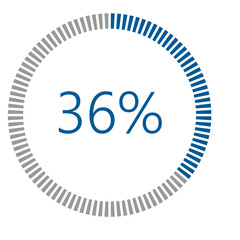 1-100 Percentage Meter for Report Progress, Icon loader Blue Loader Indicator.
