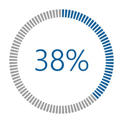 1-100 Percentage Meter for Report Progress, Icon loader Blue Loader Indicator.