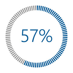 1-100 Percentage Meter for Report Progress, Icon loader Blue Loader Indicator.