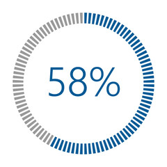 1-100 Percentage Meter for Report Progress, Icon loader Blue Loader Indicator.
