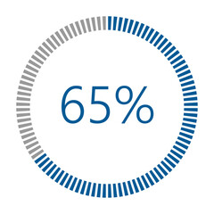 1-100 Percentage Meter for Report Progress, Icon loader Blue Loader Indicator.