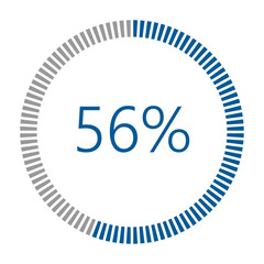 1-100 Percentage Meter for Report Progress, Icon loader Blue Loader Indicator.