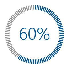 1-100 Percentage Meter for Report Progress, Icon loader Blue Loader Indicator.