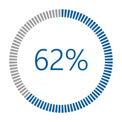1-100 Percentage Meter for Report Progress, Icon loader Blue Loader Indicator.