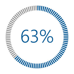 1-100 Percentage Meter for Report Progress, Icon loader Blue Loader Indicator.