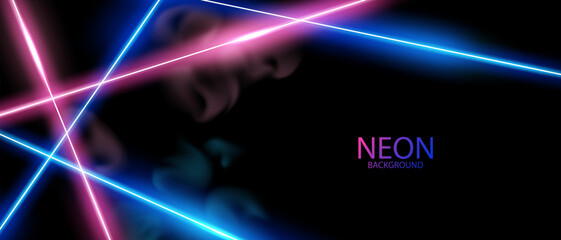 beautiful neon light line design background vector illustration