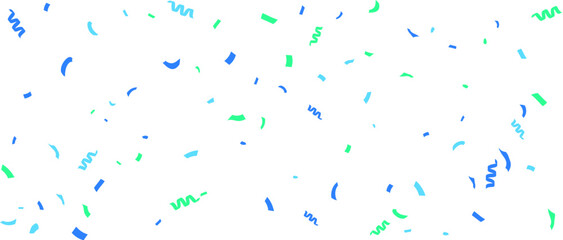Colorful confetti and zigzag ribbon falling from above Streamers, tinsel vector