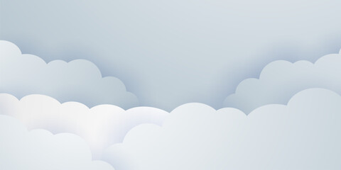 beautiful paper cut cloud design background vector illustration