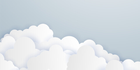 Fototapeta premium beautiful paper cut cloud design background vector illustration