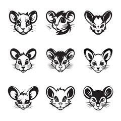 Mouse logo set - Premium design collection - Vector Illustration
