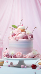 Generative ai of delicious decorated cake