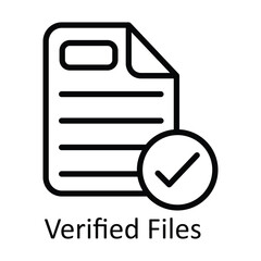 Verified Files Vector  outline Icon Design illustration. User interface Symbol on White background EPS 10 File