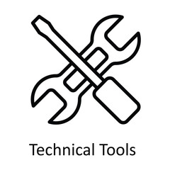 Technical Tools Vector  outline Icon Design illustration. User interface Symbol on White background EPS 10 File