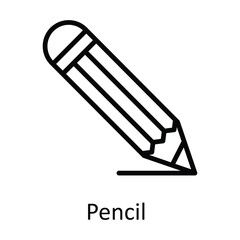 Pencil  Vector  outline Icon Design illustration. User interface Symbol on White background EPS 10 File
