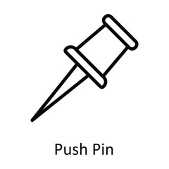 Push Pin Vector  outline Icon Design illustration. User interface Symbol on White background EPS 10 File