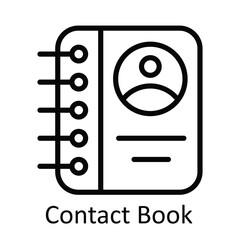 Contact Book Vector  outline Icon Design illustration. User interface Symbol on White background EPS 10 File