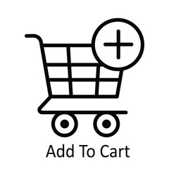 Add To Cart Vector  outline Icon Design illustration. User interface Symbol on White background EPS 10 File