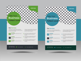 Corporate creative colorful business flyer template design.