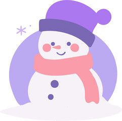 cute snowman in flat style isolated on background