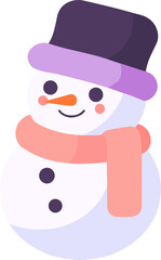 cute snowman in flat style isolated on background