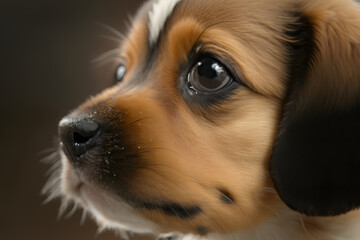 Closeup of a baby dog face